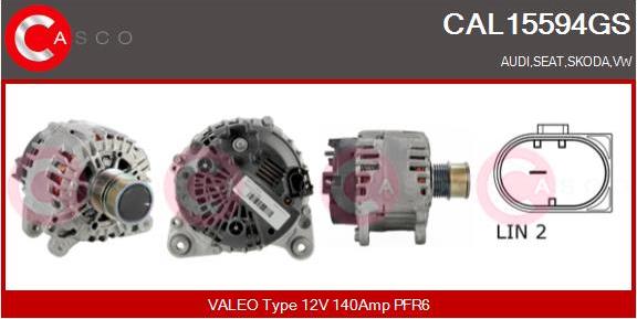 Casco CAL15594GS - Alternator autospares.lv