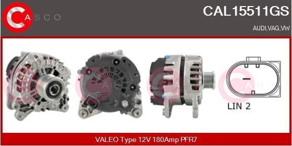 Casco CAL15511GS - Alternator autospares.lv