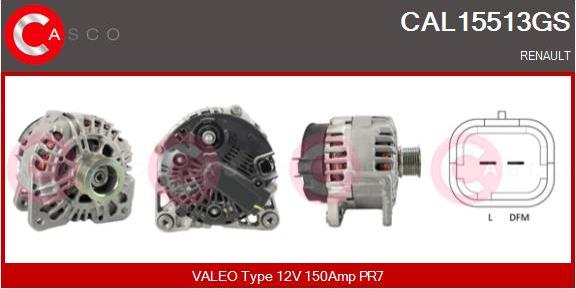 Casco CAL15513GS - Alternator autospares.lv