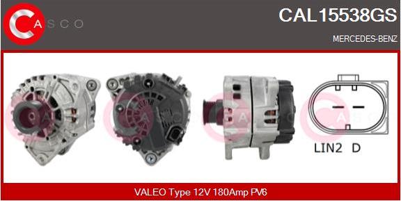 Casco CAL15538GS - Alternator autospares.lv