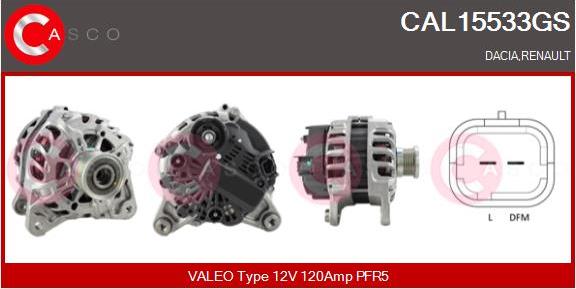 Casco CAL15533GS - Alternator autospares.lv