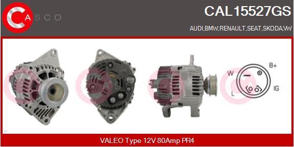 Casco CAL15527GS - Alternator autospares.lv