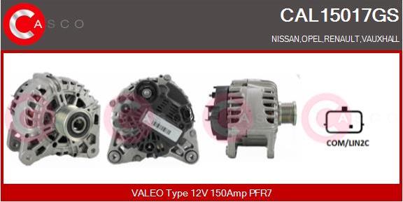 Casco CAL15017GS - Alternator autospares.lv