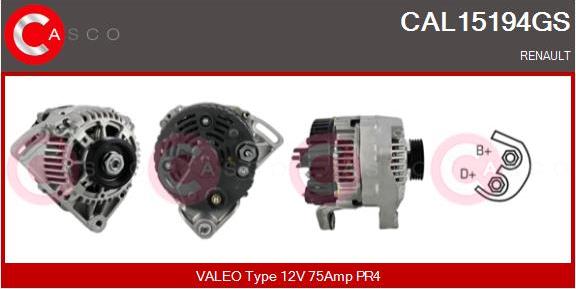 Casco CAL15194GS - Alternator autospares.lv