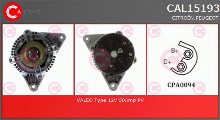 Casco CAL15193 - Alternator autospares.lv