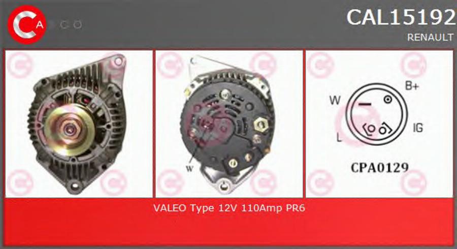 Casco CAL15192 - Alternator autospares.lv