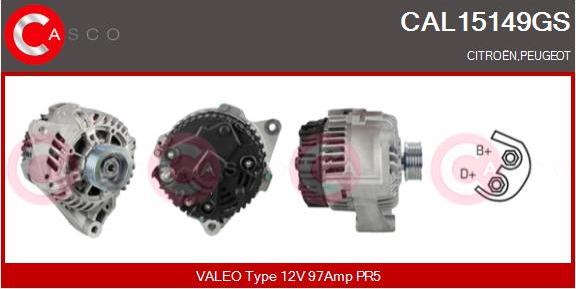 Casco CAL15149GS - Alternator autospares.lv