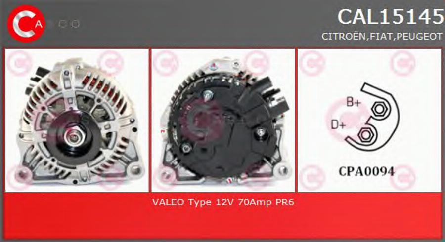 Casco CAL15145 - Alternator autospares.lv