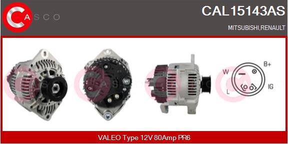 Casco CAL15143AS - Alternator autospares.lv