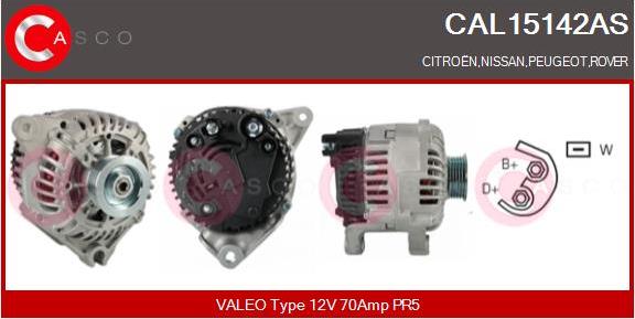 Casco CAL15142AS - Alternator autospares.lv