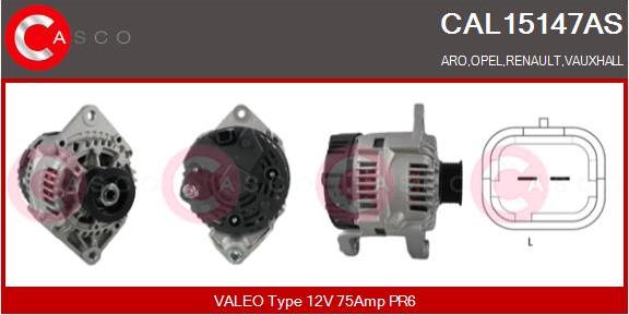 Casco CAL15147AS - Alternator autospares.lv