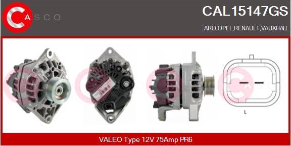 Casco CAL15147GS - Alternator autospares.lv