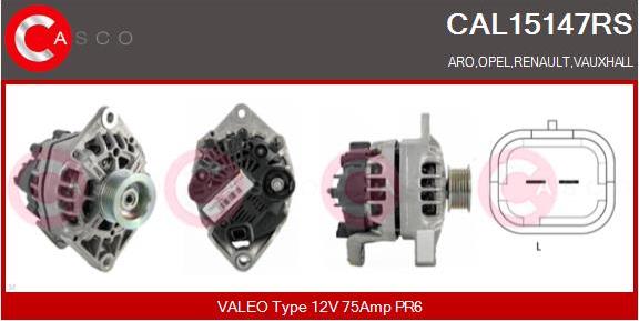 Casco CAL15147RS - Alternator autospares.lv