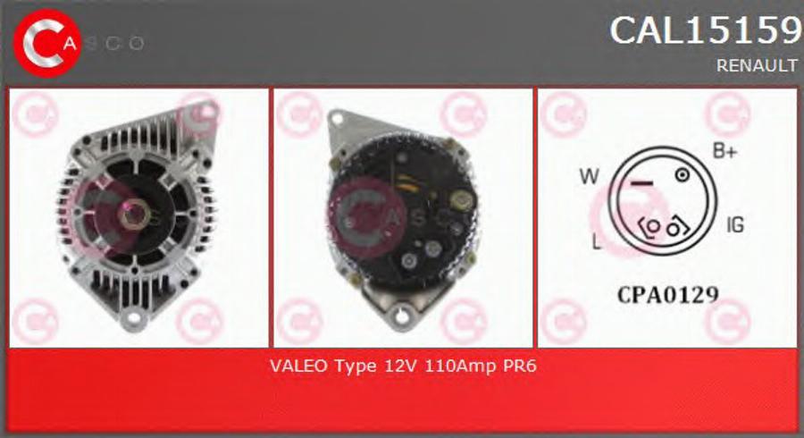 Casco CAL15159 - Alternator autospares.lv