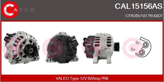 Casco CAL15156AS - Alternator autospares.lv