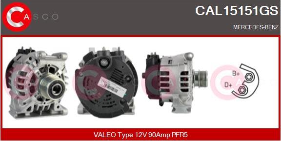 Casco CAL15151GS - Alternator autospares.lv