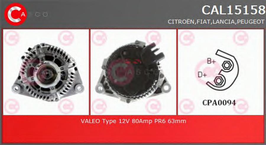 Casco CAL15158 - Alternator autospares.lv