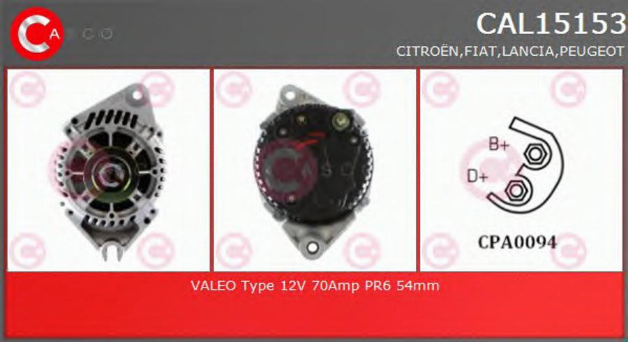 Casco CAL15153 - Alternator autospares.lv