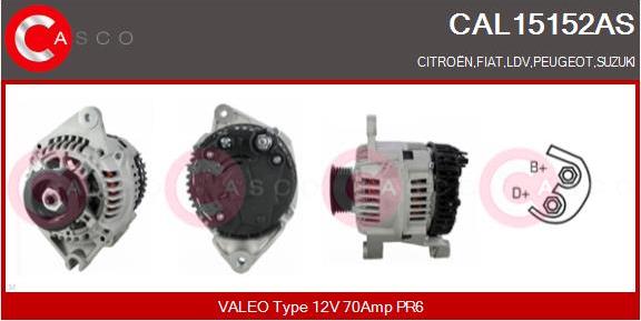 Casco CAL15152AS - Alternator autospares.lv