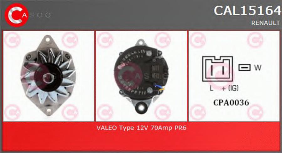 Casco CAL15164 - Alternator autospares.lv