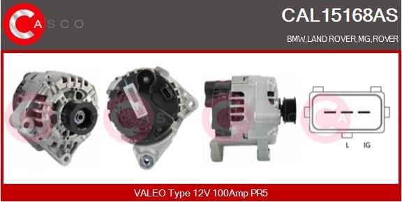 Casco CAL15168AS - Alternator autospares.lv