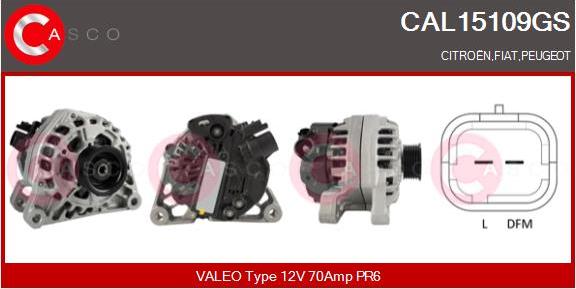 Casco CAL15109GS - Alternator autospares.lv