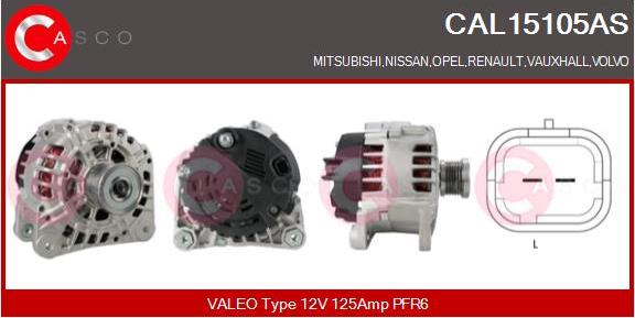 Casco CAL15105AS - Alternator autospares.lv