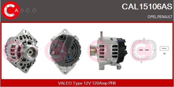 Casco CAL15106AS - Alternator autospares.lv