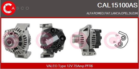 Casco CAL15100AS - Alternator autospares.lv