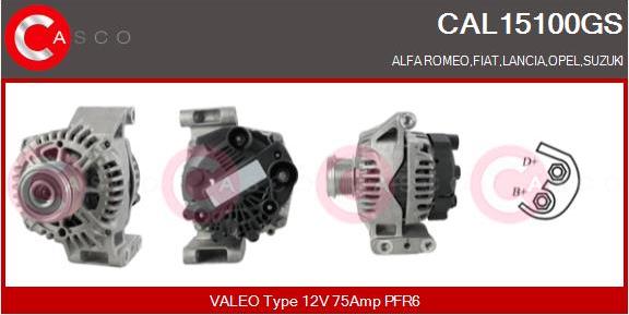 Casco CAL15100GS - Alternator autospares.lv