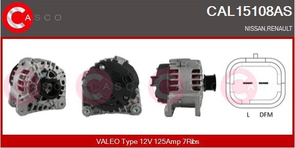 Casco CAL15108AS - Alternator autospares.lv