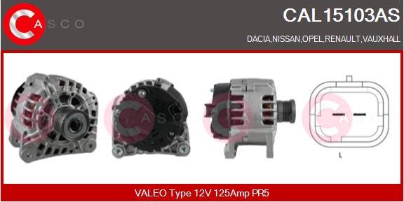 Casco CAL15103AS - Alternator autospares.lv