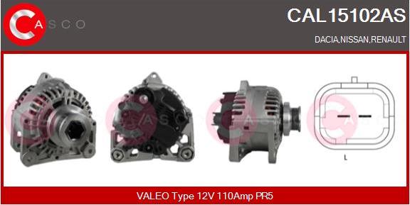 Casco CAL15102AS - Alternator autospares.lv