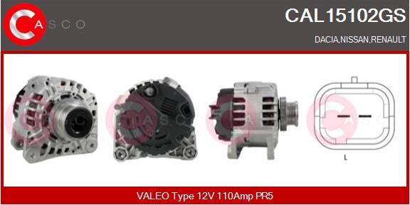 Casco CAL15102GS - Alternator autospares.lv