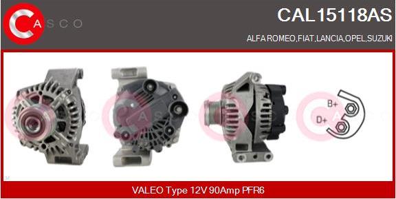 Casco CAL15118AS - Alternator autospares.lv