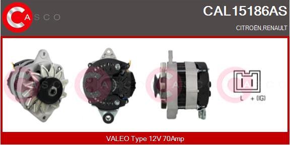 Casco CAL15186AS - Alternator autospares.lv