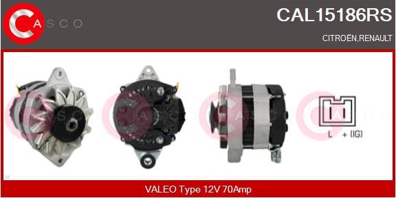 Casco CAL15186RS - Alternator autospares.lv