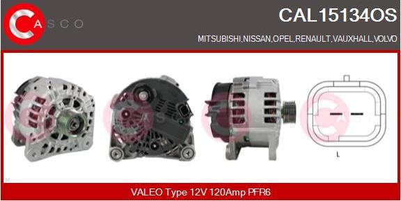 Casco CAL15134OS - Alternator autospares.lv