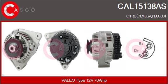 Casco CAL15138AS - Alternator autospares.lv