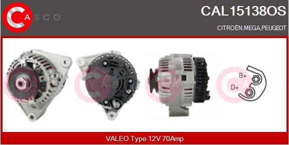 Casco CAL15138OS - Alternator autospares.lv