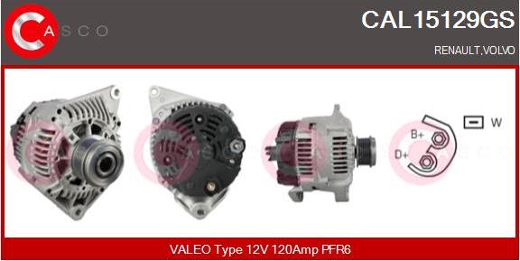 Casco CAL15129GS - Alternator autospares.lv