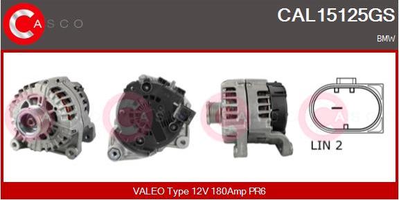 Casco CAL15125GS - Alternator autospares.lv