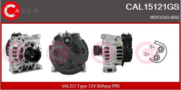 Casco CAL15121GS - Alternator autospares.lv