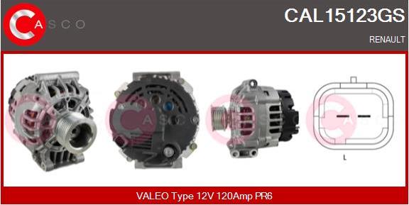 Casco CAL15123GS - Alternator autospares.lv