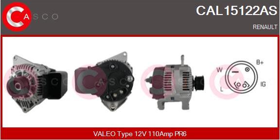 Casco CAL15122AS - Alternator autospares.lv