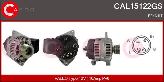 Casco CAL15122GS - Alternator autospares.lv