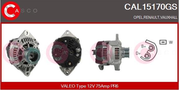 Casco CAL15170GS - Alternator autospares.lv