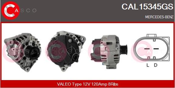 Casco CAL15345GS - Alternator autospares.lv