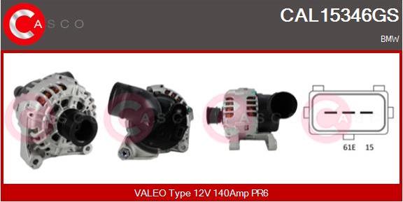 Casco CAL15346GS - Alternator autospares.lv