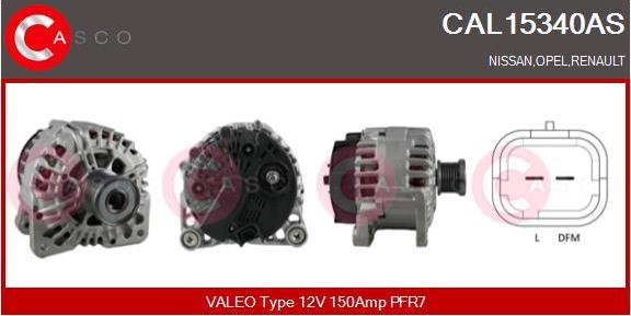 Casco CAL15340AS - Alternator autospares.lv